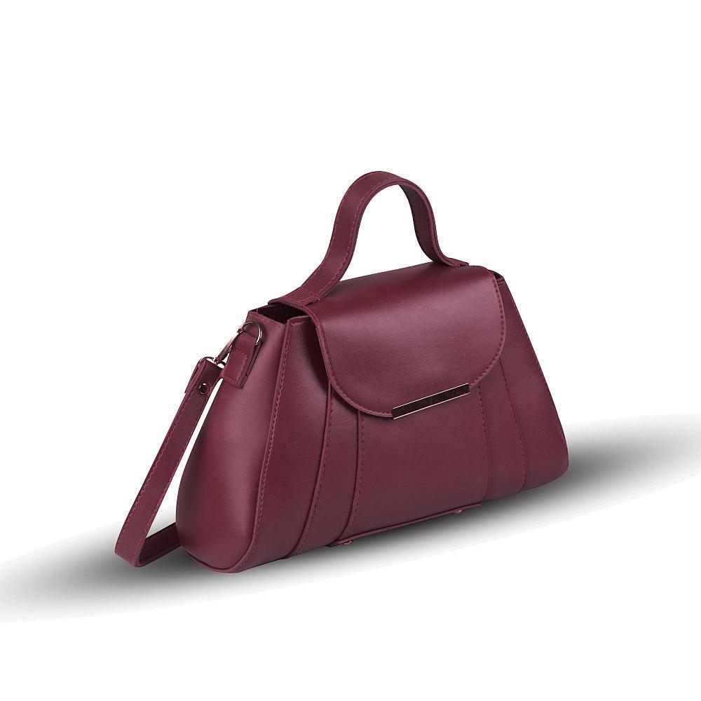 Opal Maroon PU Leather Shoulderbag,