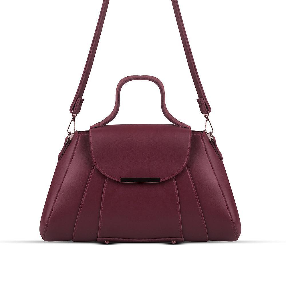 Opal Maroon PU Leather Shoulderbag,