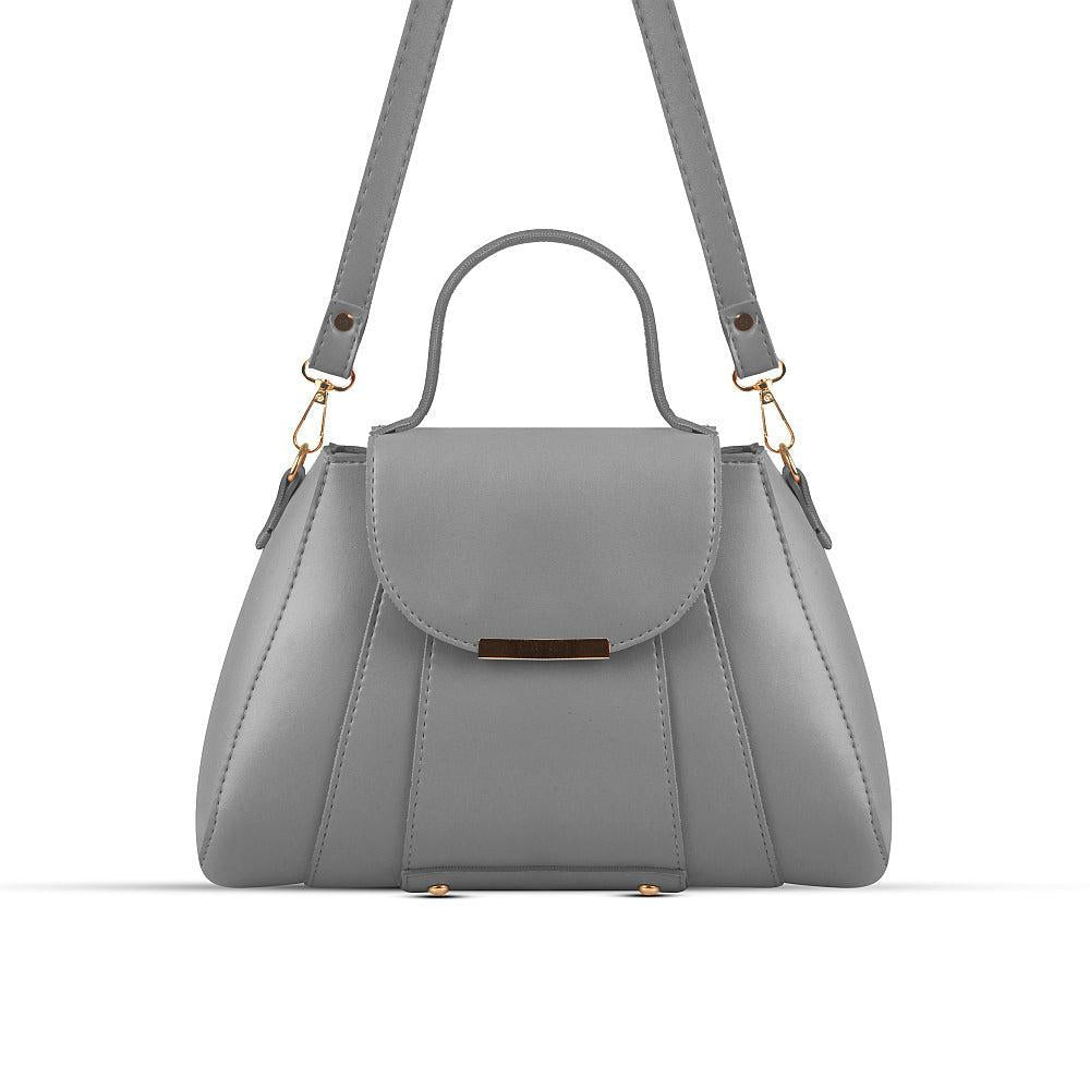 Opal Grey PU Leather Shoulderbag, Grey