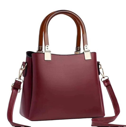 Women's Leather Plain Shoulder Bag