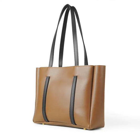 Girl's PU Leather Plain Tote Bag