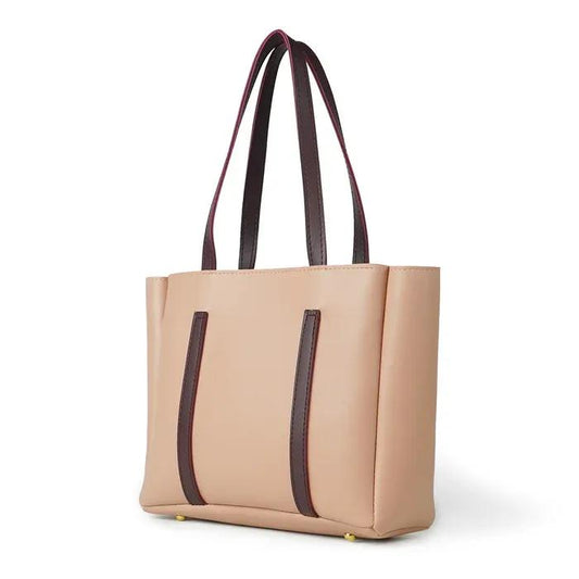 Girl's PU Leather Plain Tote Bag