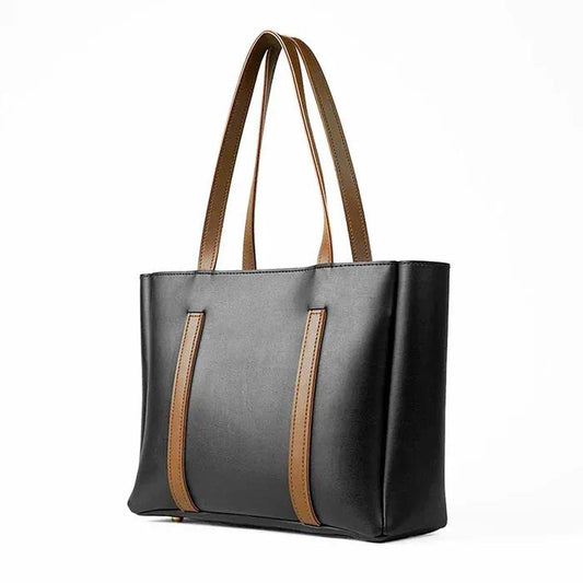 Girl's PU Leather Plain Tote Bag