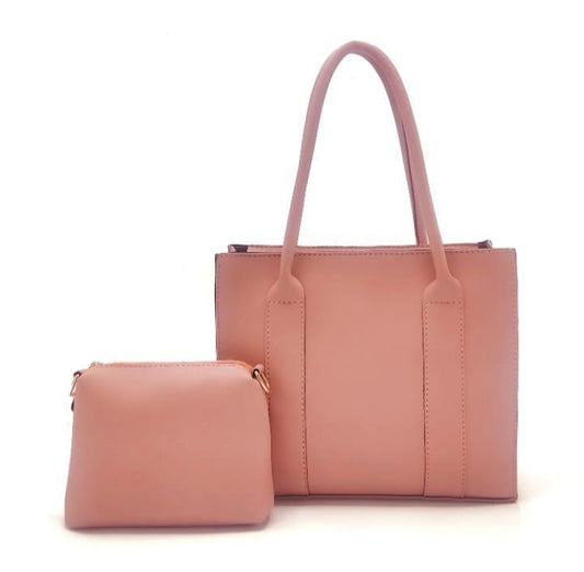 Women's PU Leather Plain Hand Bag Set