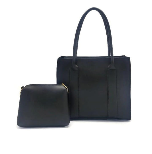 Women's PU Leather Plain Hand Bag Set