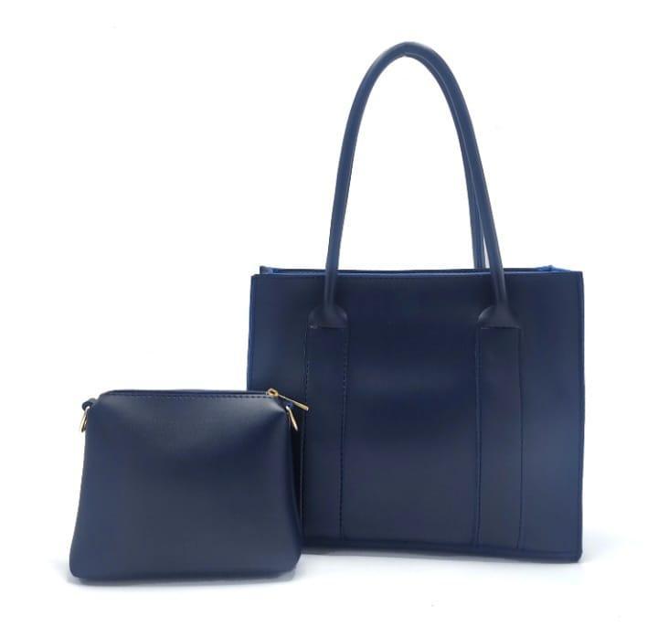 Women's PU Leather Plain Hand Bag Set