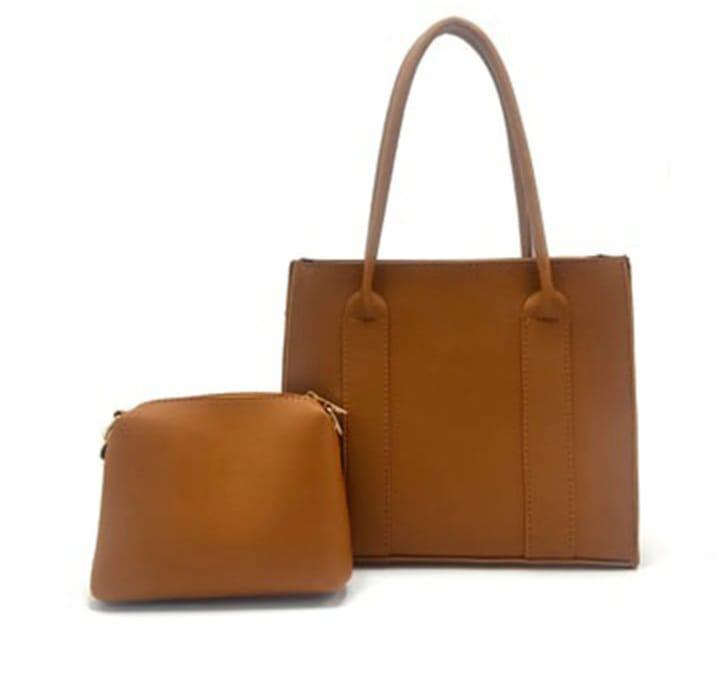 Women's PU Leather Plain Hand Bag Set