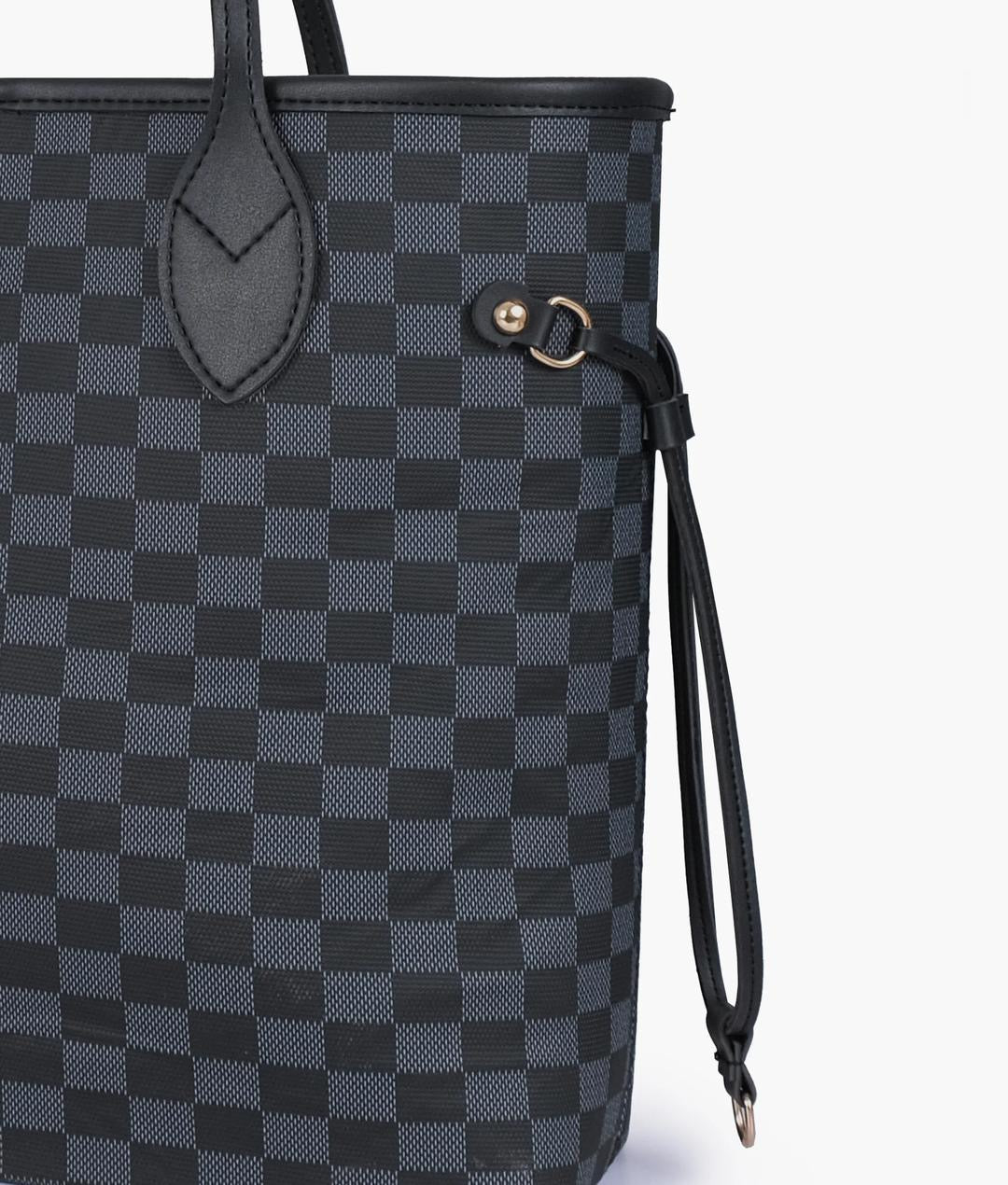 Black Checkered Neverfull Tote Bag