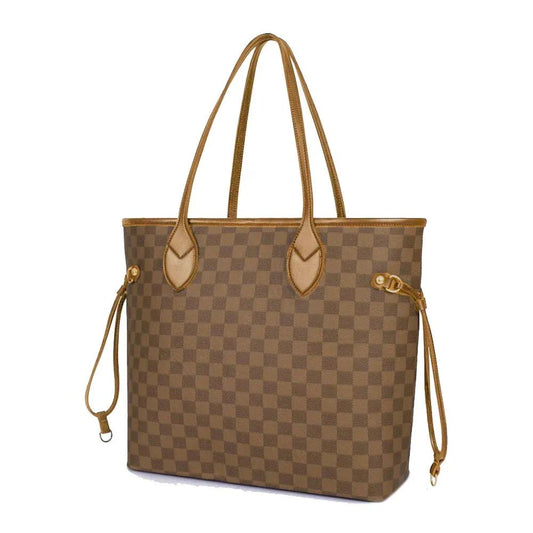 Black Checkered Neverfull Tote Bag