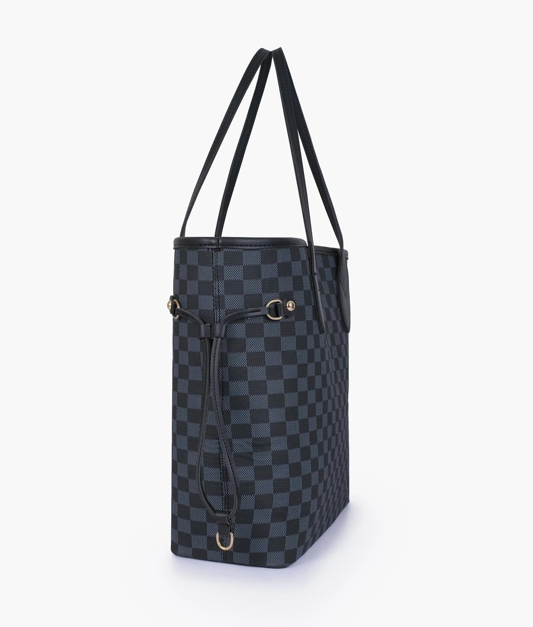 Black Checkered Neverfull Tote Bag