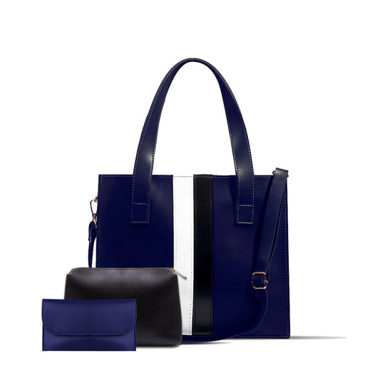 BLEND 3 PCS T-NAVY BLUE HAND BAG