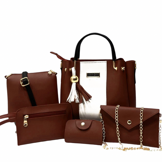 5 PCS jimmy choo Bag Set -Brown